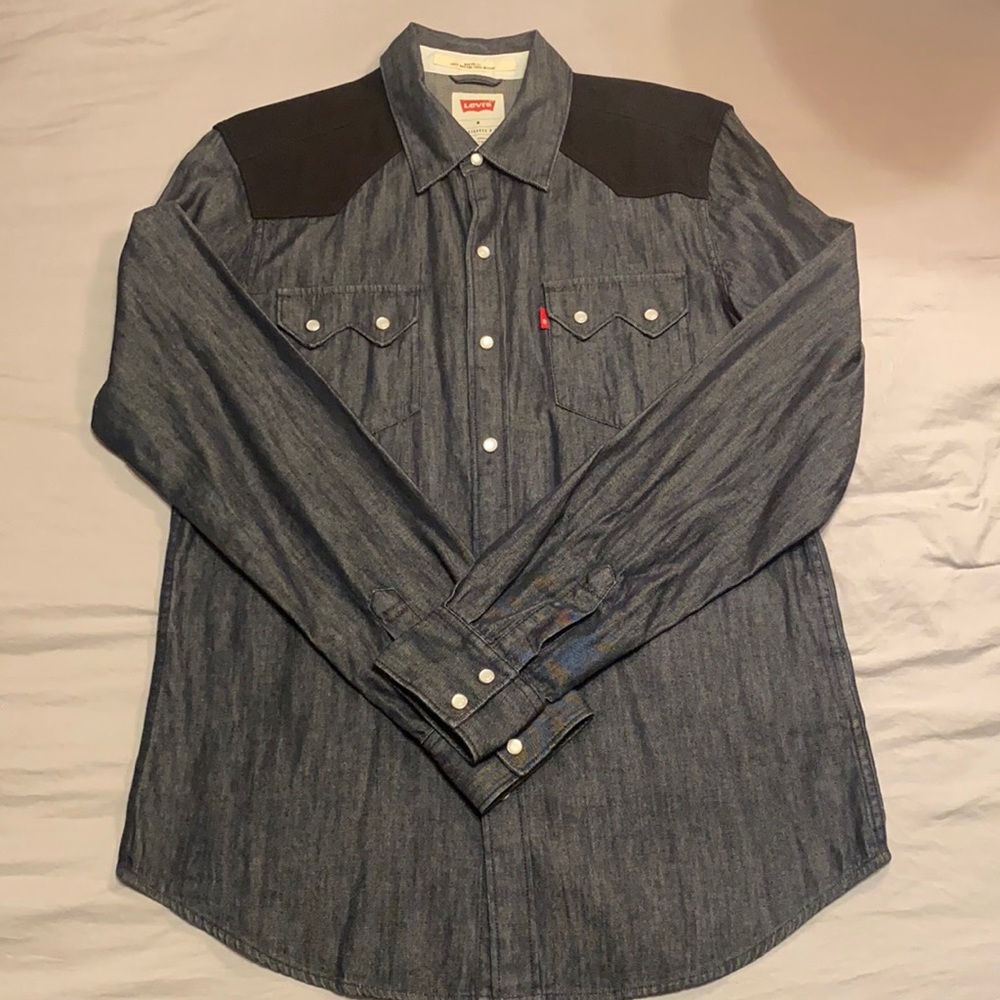 Levis Denim and suede cowboy shirt